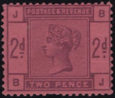 145036  1884 STAMP COMMITTEE DE LA RUE 2d PURPLE ON PINK PERFORATED UNWATERMARKED PAPER COLOUR TRIAL (SG189) SUPERB UNUSED.