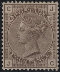 145037 1882 4d GREY-BROWN PL.18 (SG160) GOOD TO FINE UNUSED.