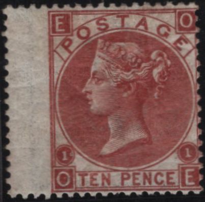 145064 1867 10d DEEP RED-BROWN (SG114)(OE) GOOD TO FINE UNUSED.