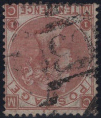 145072 1867 10d PALE RED-BROWN WATERMARK INVERTED (SG113Wi), GOOD USED.