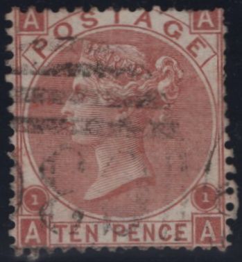 145073 1867 10d PALE RED-BROWN (SG113)(AA) CONSTANT VARIETY 'SMALL FIGURES '1' (SPEC J97(2)c).
