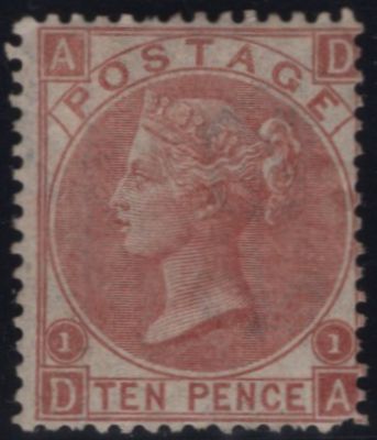 145077 1867 10d PALE RED-BROWN (SG113)(DA) UNUSED.