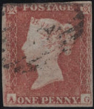 145106 1849 DIE 1 1d PL92  (AG RE-ENTRY)(SPEC BS81a) SLIGHT PLATE WEAR (SG9) USED.
