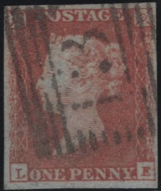 145109 1849 DIE 1 1d PL.95 (SG8)(LE) GOOD TO FINE USED.