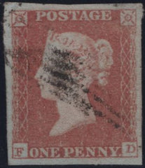 145111 1849 DIE 1 1d PL.98 (SG8)(FD) GOOD TO FINE USED.