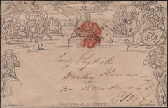 145120 1840 1d MULREADY ENVELOPE LONDON TO BRENTWOOD, ESSEX WITH RED MALTESE CROSS.