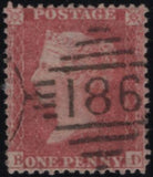 145149 1857 DIE 2 1d PL.27 GROUP 'AD-BD' MAJOR RE-ENTRY, 'AD' ON COVER FROM IRELAND AND 'BD' THREE USED SINGLES.
