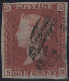 145161 1853-54 MATCHED PAIR DIE 1 1d PL.167 SH MAJOR RE-ENTRY 1d IMPERF (SG8 SPEC B2d) AND 1d PERFORATED (SG17 SPEC C1e).