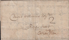145200 1778 MAIL LANDOVERY, CARMARTHENSHIRE TO CARMARTHEN 'LAND/OVERY' TWO LINE HANDSTAMP (W1326).