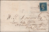 145211 1855 MAIL LINCOLN TO LONDON 2d BLUE (SG19)(JE), FINE USED.