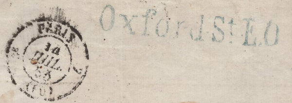 145212 1855 MAIL LONDON TO CARPENTRAS, VAUCLUSE, FRANCE PAIR 2d BLUE PL.4 S.C.14 (SG23).