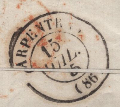 145212 1855 MAIL LONDON TO CARPENTRAS, VAUCLUSE, FRANCE PAIR 2d BLUE PL.4 S.C.14 (SG23).