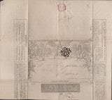 145247 1844 1d MULREADY WRAPPER STEREO A47 LONDON TO ST. IVES CORNWALL No. '2' IN MALTESE CROSS (SPEC ME1wb) 'ATLAS ASSURANCE COMPANY' ADVERT (MA103i), FINE USED.