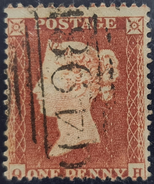 150008 1855 DIE 1 1D RES.PL.6 S.C.14 (SG22) GOOD USED.