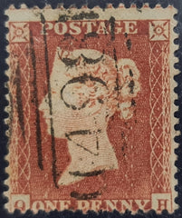 150008 1855 DIE 1 1D RES.PL.6 S.C.14 (SG22) GOOD USED.