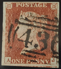 150012 1844 1D PL.45 (SG8)(AJ) FINE USED MISSING IMPRIMATUR LETTERING.