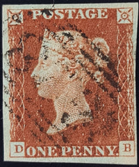 150036 1845 1D PL.58 (SG8)(DB) GOOD TO FINE USED.