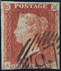 150041 1845 1D PL.58 (SG8)(AI) MISSING IMPRIMATUR LETTERING GOOD USED.