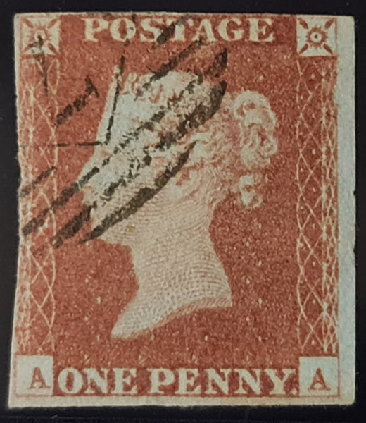 150051 1847 1D PL.74 (SG8)(AA) MISSING IMPRIMATUR LETTERING GOOD USED.