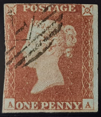150051 1847 1D PL.74 (SG8)(AA) MISSING IMPRIMATUR LETTERING GOOD USED.
