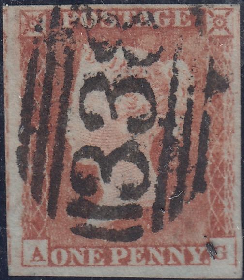 150092 1846 1D PL.66 (SG9)(AG) MISSING IMPRIMATUR LETTERING FINE USED.