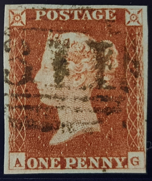150098 1846 1D PL.66 (SG8)(AG) MISSING IMPRIMATUR LETTERING GOOD TO FINE USED.