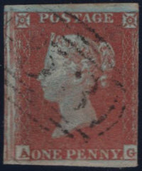 150133 1852 1D PL.135 (SG8)(AG) MISSING IMPRIMATUR LETTERING USED.
