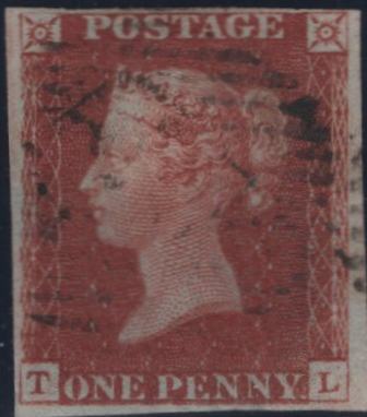 150180 1845 1D PL.60 (SG8) (TL CONSTANT VARIETY BASAL SHIFT SPEC BS49c) MISSING IMPRIMATUR LETTERING.