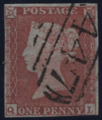 150211 1852 1D PL.148 (SG8)(QI) VERY THIN PAPER GOOD USED.