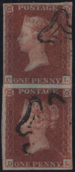 150238 1841 1D PL.19 (SG8)(CL/DL) GOOD TO FINE USED VERTICAL PAIR.