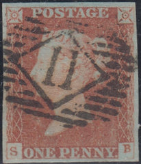 150261 1846 1D PL.65 (SG8)(SB) FINE USED.