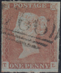 150263 1846 1D PL.71 (PLATE WEAR SG9)(TL) MISSING IMPRIMATUR LETTERING FINE USED.