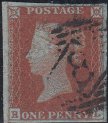 150288 1844 1D PL.50 (SG8)(RL) MISSING IMPRIMATUR LETTERING VERY FINE USED.