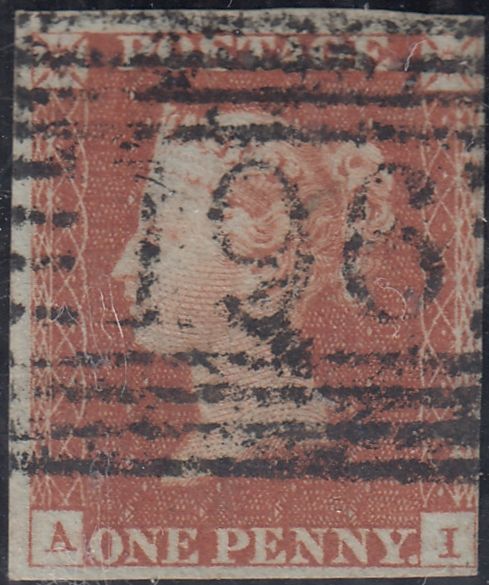 150295 1844 1D PL.44 (SG8)(AI CONSTANT VARIETY) MISSING IMPRIMATUR LETTERING GOOD USED.