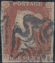 150334 1842 1D PL.24 (SG8)(GB) BLUE MALTESE CROSS (SPEC B1sc) USED.
