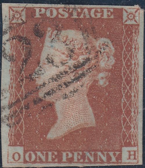 150338 1845 1D PL.60 (SG8)(OH) FINE USED.