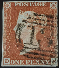 150350 1846 1D PL.65 (SG8)(DF) GOOD TO FINE USED.