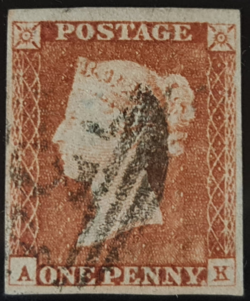 150364 1845 1D PL.54 (SG9)(AK) GOOD TO FINE USED.