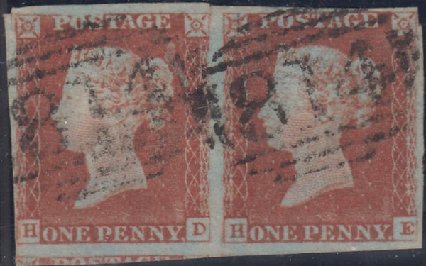 150381 1845 1D PL.59 (SG8)(HD HE) FINE USED HORIZONTAL PAIR.