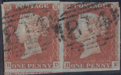 150381 1845 1D PL.59 (SG8)(HD HE) FINE USED HORIZONTAL PAIR.