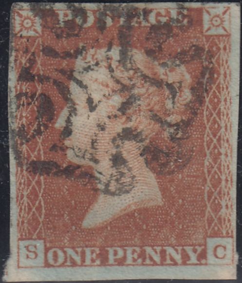 150394 1842 1D PL.25 (SG8)(SC) STATE ONE, GOOD USED.