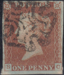 150394 1842 1D PL.25 (SG8)(SC) STATE ONE, GOOD USED.