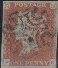 150395 1842 1D PL.25 (SG8)(PE) GOOD TO FINE USED.
