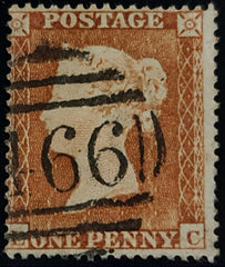 150397 1854 DIE 1 1D PL.157 (SG17)(EC) GOOD USED.