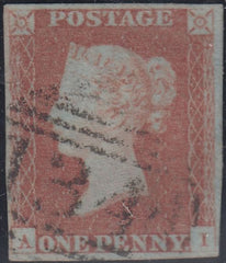 150407 1846 1D PL.65 (SG8)(AI) MISSING IMPRIMATUR LETTERING FINE USED.