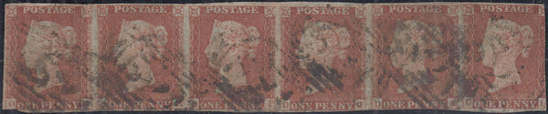 150411 1845 1D PL.60 (SG8) USED STRIP OF SIX.