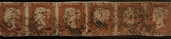 150411 1845 1D PL.60 (SG8) USED STRIP OF SIX.