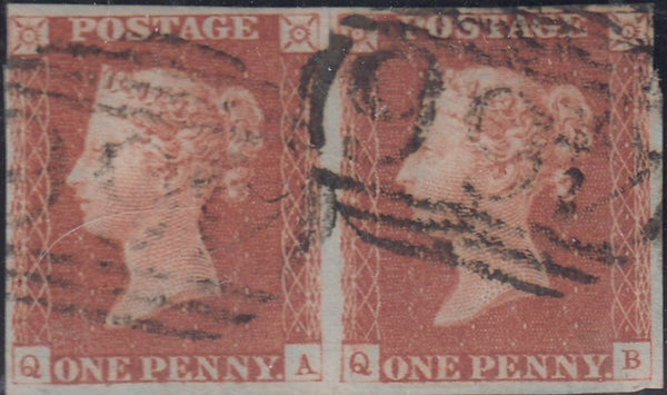 150419 1846 1D PL.67 (SG8) HORIZONTAL PAIR (QA QB) FINE USED.