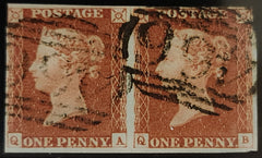 150419 1846 1D PL.67 (SG8) HORIZONTAL PAIR (QA QB) FINE USED.