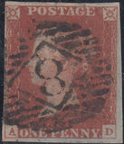 150438 1855 1D PL.55 (SG8)(AD) 'E' FLAW' (SPEC BS44g) FINE USED.